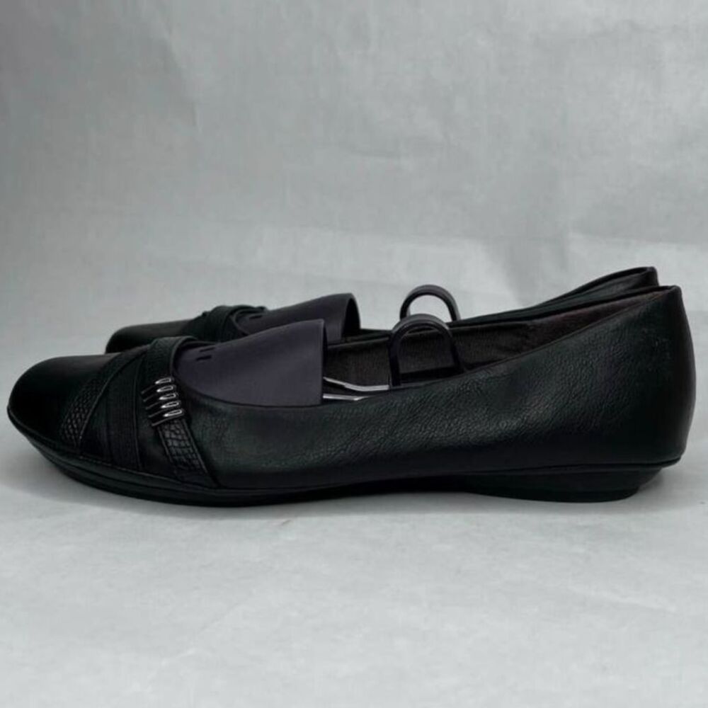 EUROSOFT SHAINA ALL BLACK SLIP-ON ROUND TOE BLACK FLAT CASUAL WOMENS SIZE 8.5M - Picture 3 of 8